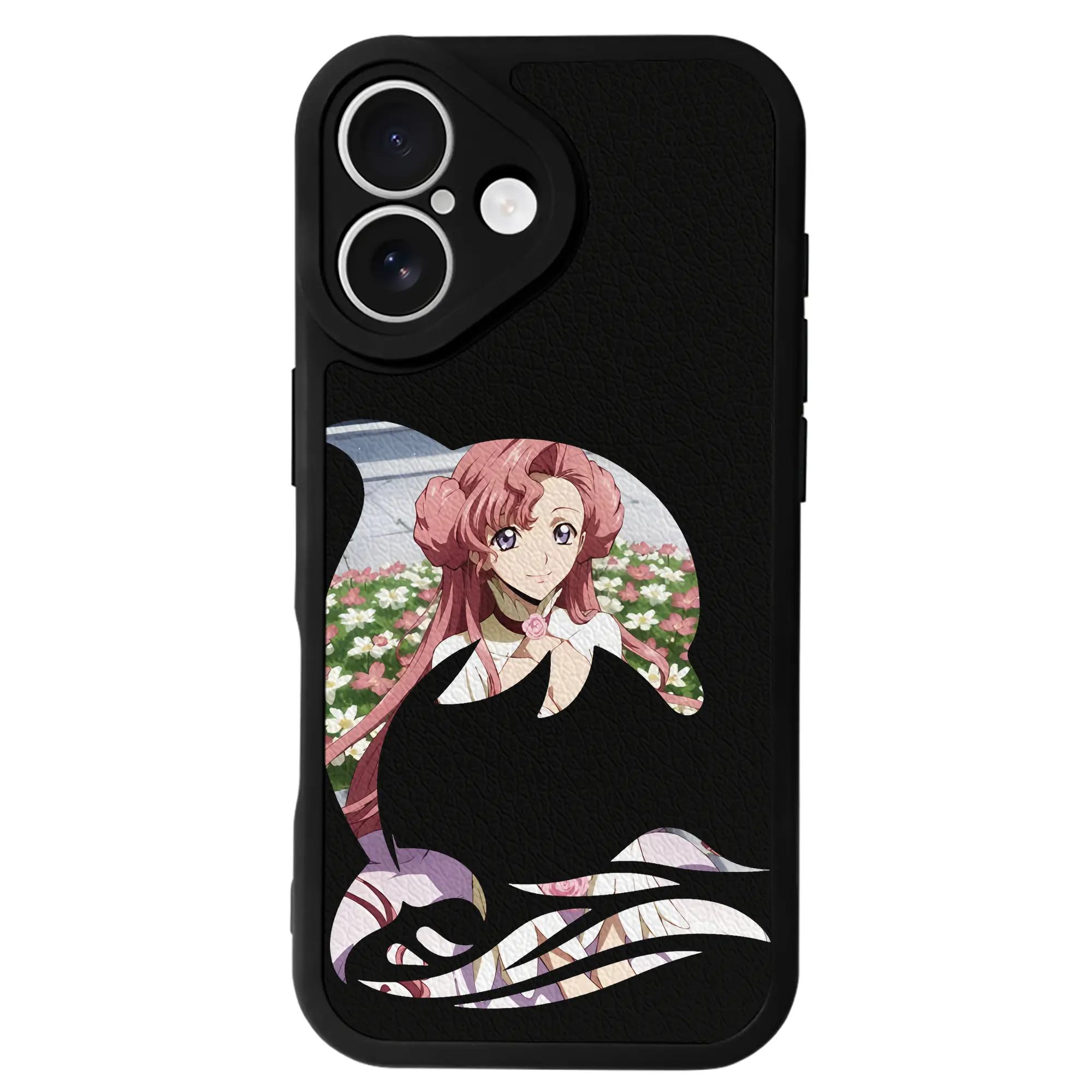 コードギアス 反逆のルルーシュ グッズ ユーフェミア・リ・ブリタニア - IPhone 16シリーズ対応 ・ シリコンスマホケース ・ レザー調 ・ 高精度フィット ・ 耐衝撃 ・ ワイヤレス充電対応 ・ 精密カット